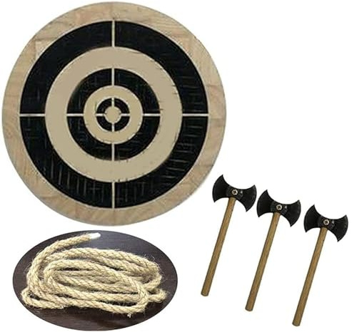 Axe Throwing Wooden Target Set, Tomahawk Game Target for Wall Decoration, Durable Paulownia Round Board for Axe Throwing Practice and Display