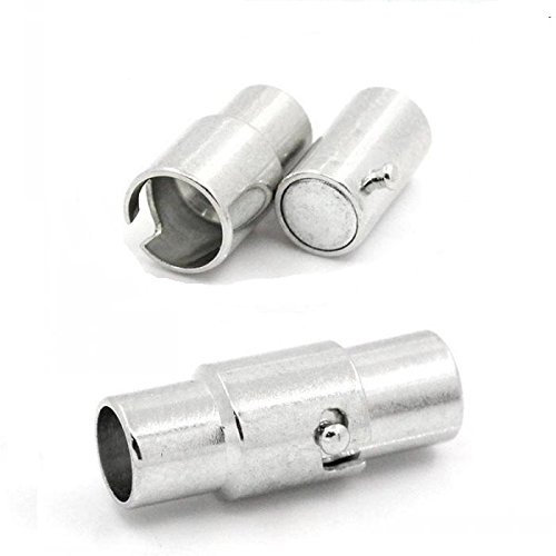 Julz Beads 3 Magnetic Clasps Cylinder Glue In Kumihimo (6mm Hole For Cord) 17mm Long J26302J