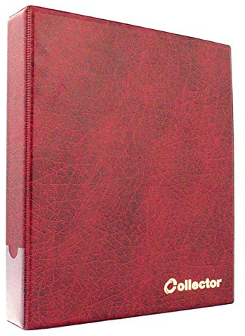 Collector Banknotenalbum mit 15 Seiten für Verschiedene Banknoten-Größen - mit Seiten und Weiß Trennblättern + Index - Rot