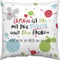 H:)PPY life Kissen Motiv Leben ist das mit der Freude| Zierkissen, Baumwolle, 40 cm x 40 cm | Kissen mit Spruch | 45359