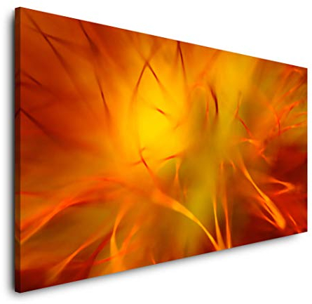 Nahaufnahme orange Blüte 120x 60cm Panorama Leinwand Bild XXL Format Wandbilder Wohnzimmer Wohnung Deko Kunstdrucke