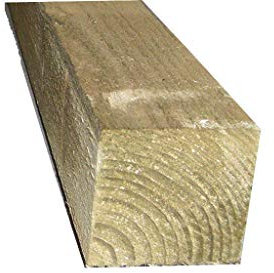 Wooden Fence Post 75x75mm (3x3 Inch) Tanalised Treated Timber 1.5m Long (5ft) Pack of 4