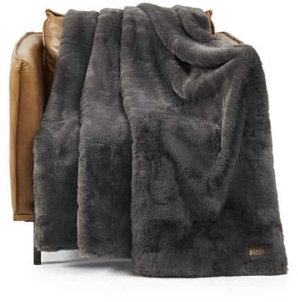 UGG Euphoria Plush Fur - Reversible Throw Blanket, Charcoal