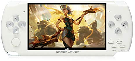 CZT Consola de juegos portátil de 4.3 pulgadas, 8 GB, 2000 juegos integrados, para múltiples simuladores, X6, consola de videojuegos retro, MP3/4/Ebook TV Out, mini dispositivo portátil de mano para