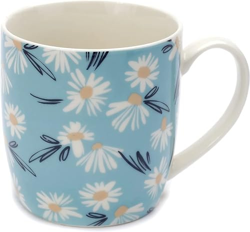 Puckator Daisy Lane Pick of The Bunch Botanical Porcelain Mug Coffee Tea Cup, Food Dishwasher & Microwave Safe, Home Office Work, Multicolour