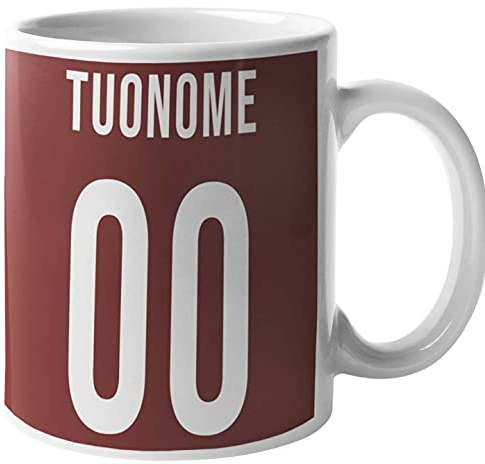 CHEMAGLIETTE! Tazza personalizzata Divertente Idea Regalo Mug Simpatica Con Stampa Nome e Numero Squadra del cuore Tifosi Granata