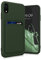 kwmobile Handyhülle kompatibel mit Apple iPhone XR Hülle - Handy Cover mit Fach für Karten - in Dunkelgrün