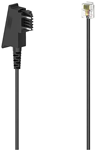 Hama DSL-Box-Kabel, TAE-F-Stecker - Modular-Stecker 8p2c, 10 m, Schwarz