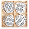 com-four® 12x Dekoaufhänger Ostern - Osterschmuck aus Holz zum Aufhängen - Holzaufhänger für den Osterstrauß grau/weiß mit Streifen (12 Stück - Eier mit Streifen)