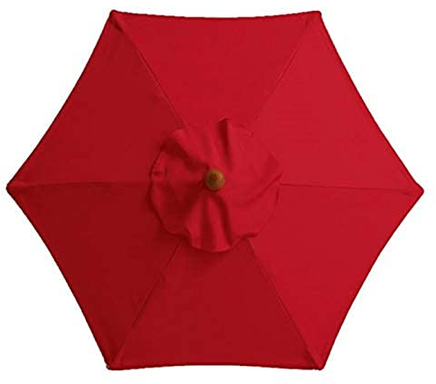 TIUTIU 6 Rippen Sonnenschirm Ersatz Baldachin Abdeckung Outdoor Markt Tisch Schirm Schirm Baldachin Anti-Ultraviolett Regenschirm Ersatz Stoff, 2m/2,7m/3m (3M / 9.8Ft,Red)