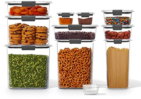 Rubbermaid Brilliance Pantry Vorratsbehälter, transparent, luftdicht, für Lebensmittel und Speisekammer, 10-teilig