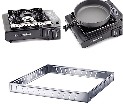 Pare-vent pour réchaud de camping, 4Pcs Pare-vent de réchaud de camping en acier inoxydable avec 40 trous, Pare-vent de réchaud antirouille avec design de fenêtre aveugle, pour le pique-nique