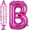 Happium Folien-Luftballons mit Großbuchstaben, 35,6 cm, Hot Pink, einzelner Mylar-Ballon, Geburtstagsparty, Dekoration, Versorgung, Babyparty, Buchstabe B