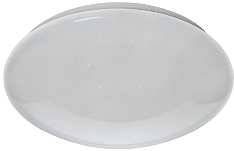 KHG LED-Deckenleuchte, Schirm mit Sternenhimmeleffekt, 30 cm Durchmesser, aus Metall/Kunststoff, Farbtemperatur 3.000 K, 880 lm Lichtleistung, 12 W Gesamtleistung, ideal für Wohn- und Schlafzimmer