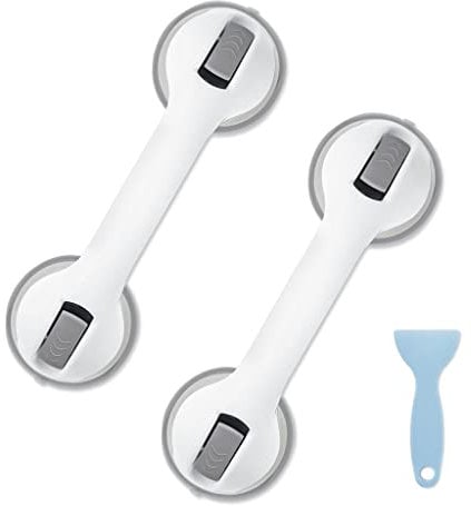 Grab Bars for Bathtubs and Showers (2 Pack) 12-inch, Shower Handles for Elderly Suction, Shower Grab Bars for Seniors, Non-Slip Suction Grab Bars for Shower, Grab Bars for Elderly for Wall