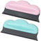 JCF Pet Hair Remover Brush, 2PCS Soft Rubber Pet Hair Remover Comb, Reusable Cat Dog Lint Remove Tool for Carpet Furniture Laundry Sofa Bedding and Clothes-(Blue,Pink) (Blue&Pink)