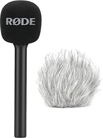 Rode Interview GO Mikrofon-Handadapter für Wireless GO + keepdrum WSBW Fell-Windschutz