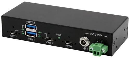 EXSYS EX-11295HMS 4 Port USB 3.2 Gen 2 HUB Din-Rail Kit und Wand VIA VL822 Chipset