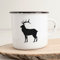Huuraa Emaille Tasse Hirsch Silhouette Geschenk 300ml Vintage Hirsch Geschenkidee