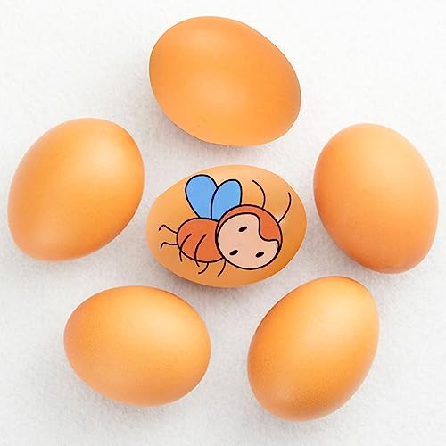 Orssmigs 6Pcs Holzeier für Hühner Legenest, Falsche Eier aus Holz, um Hennen Anzuregen, Künstliche Holzeier Helfen Beim Legen, Fördern das Legen Oder Verhindern das Essen von Eiern