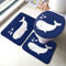 Set 3 Teilig Badvorleger Seestern Blaues Und Weißes Ikonen Marinethema rutschfeste Fußmatte Set Langlebige Wasserabsorbierend Badgarnitur Badematten, Für Badewanne, Wohnzimmer