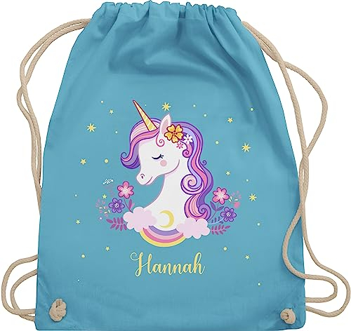 Turnbeutel Rucksack - Einhorn Geschenk Einhörner I Unicorn - Unisize - Hellblau - personalisierte geschenke mädchen einhornrucksack unicorns with beutel wechselbeutel kita kinderturnbeutel