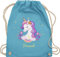 Turnbeutel Rucksack - Einhorn Geschenk Einhörner I Unicorn - Unisize - Hellblau - personalisierte geschenke mädchen einhornrucksack unicorns with beutel wechselbeutel kita kinderturnbeutel