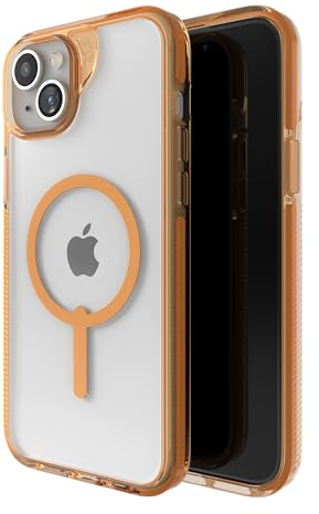 ZAGG Santa Cruz Snap iPhone 15 Plus/ 14 Plus Case - MagSafe Phone Case, Drop Protection (13ft/4m), Durable Graphene, Anti-Yellowing, and Scratch-Resistant Phone Case, Orange