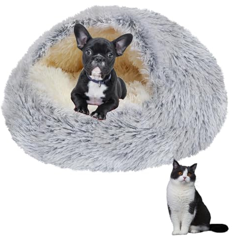 SHJOEE Cama Mullida para Perro en Forma de Concha Cesto de Felpa para Gato Cama para Mascotas de 50 cm Sofá Lavable para Gato Y Perros Medianos Pequeñas Inferior Antideslizante