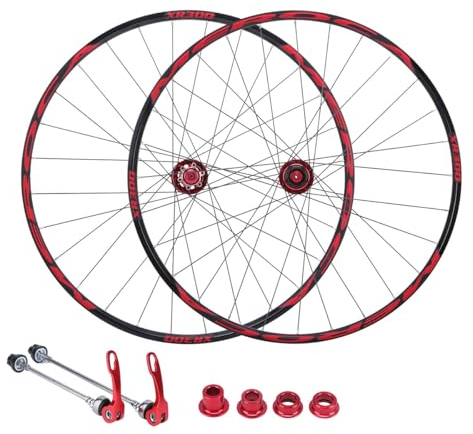 MirOdo 29-Zoll-Fahrrad-Laufradsatz QR/Steckachse Universeller MTB-Laufradsatz Alu-Legierung Doppelwandige Felge 6-Loch-Scheibenbremsnabe Vorne 2 Hinten 5 Lagerunterstützung 8-9-10-11-Gang-Kassette
