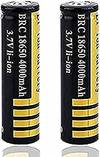 Batteria Ricaricabile 3.7 Li-ION 4000Mah Batteria A Bottone Ad Alta Capacità Batterie Superiori Per Torcia A LED, Lampada Frontale, Campanello,2 Bustine