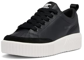 SOREL Women's ONA AVE Low Sneaker - Black, Sea Salt - 7.5