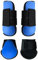 Merauno® Gamaschen Pferde 4er Set Gamaschen Paar für vorne hinter Hartschale und Klettverschluss für Damen& Herren PU Robust Elastisch Tendon Boots Classic (L, Blau)