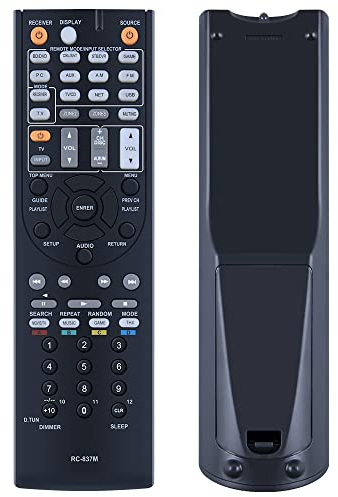 GOUYESHO Neue RC-837M Fernbedienung als Ersatz für Onkyo AV-Receiver, kompatibel mit TX-NR414 HT-S6500 RC-834M HT-R494 HT-S5800 HT-S7805 TX-NR818 TX-NR616