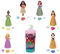 Mattel Disney Prinzessin Royal Color Reveal, kleine Puppe mit 6 Überraschungen, einschließlich duftendem Ring und 4 Zubehörteilen (Puppen können variieren), Gartenparty-Serie HRN63