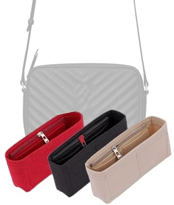 LinerLink Taschen-Organizer für YSL Mini Lou-Kameratasche (19 L x 11 H x 5 T) | handgefertigter individueller Tascheneinsatz | 2 mm Filztascheneinsatz | Damen-Handtaschenformer (Beige, Stil B:
