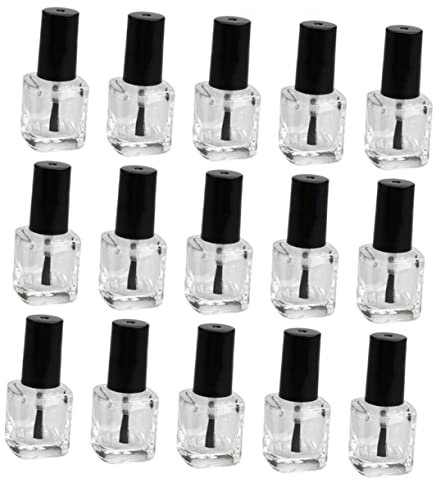 DOITOOL 15st Flasche Nagellack Schwarze Nagelflasche Leere Nagelflaschen Mini Einfache Flasche Flaschenbehälter Aus Klarem Glas Schwarzes Gel Terrarien Plastik Reisen Glasflasche Spender