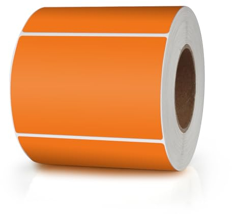 Meitaat Orange Rechteckig Aufkleber 76 x 50MM Farbkodierung Selbstklebend Etiketten Umzug Rolle Ablösbar 500 Stück