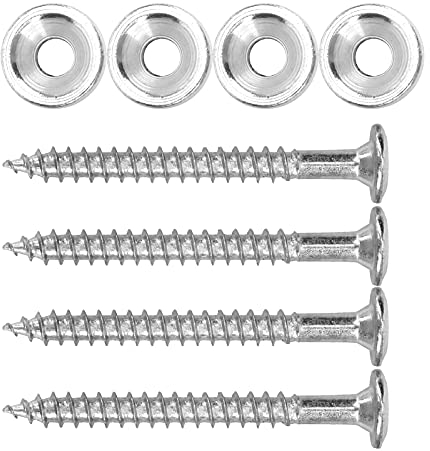 Gitarrenhals-Gelenkbuchsen-Set, Metallhülsenbolzen mit Schraube, Gitarrenhals-Buchsen-Zubehör, Halsgelenk-Buchse, Gitarrenhals-Gelenkbolzen für Schrauben, 4 Sets für E-Bass