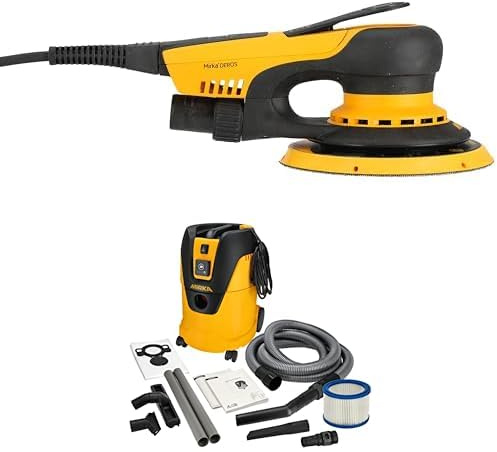 Mirka DEROS II 680 Ponceuse excentrique avec aspiration pour papier abrasif Ø 150mm / course 8,0mm Ponceuse excentrique et Aspirateur industriel eau et poussière 25 litres