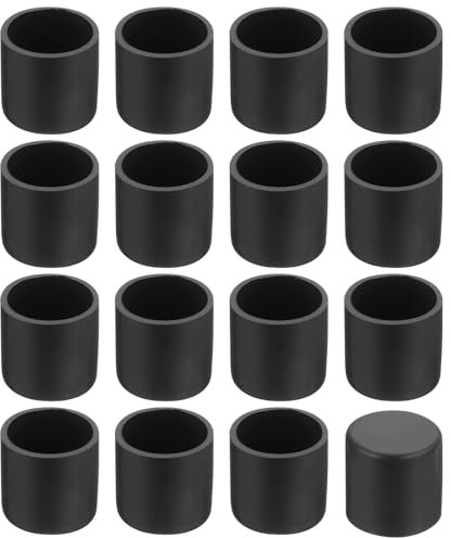 Sourcing Map 36Pcs Black Round PVC Chair Leg Caps, 18mm OD, Non-Slip, Noise Reduction & Anti-Scratch, Easy to Install, Suitable for Chairs, Tables, Hardwood, Tile