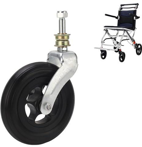 XHTLLO 6 Zoll Lenkrad, Universeller Stoßdämpfender 250 Pfund PU Rollstuhl Vorderrad Ersatz, Flaches und Stabiles Bürostuhlrad für Walker Scooter