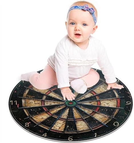 VAPOKF Old Dart Board Teppich, Badezimmerteppich, rutschfester Überwurfteppich, Fußmatte, für Sofa, Schlafzimmer, Kinderzimmer, Dekoration, 60 x 60 cm
