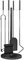 Outsunny Juego de Herramientas para Chimenea de 5 Piezas Juego de Accesorios para Chimenea de Metal con Escoba Pala Tenazas Atizador y Soporte Ø25x54 cm Negro