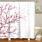 JGGXHM Duschvorhang mit rosa blühenden Blumen, japanische chinesische Kirschpflaume, Pfirsich, Badezimmer-Wanddekoration, Haken, wasserdichter Polyester-Bildschirm 70x200cm/WxH duschvorhang