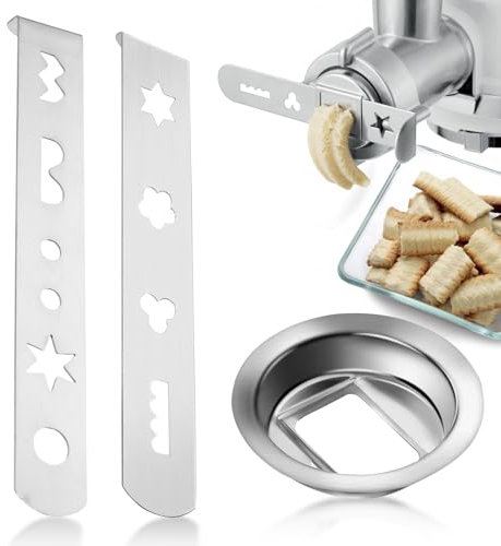 UICCVOKK 3 Stk Spritzgebäckvorsatz, Edelstahl Gebäckvorsatz, 8 Spritzgebäck Formen Zubehör, Kitchen Spritzgebäckaufsatz, Fleischwolf Spritzgebäckvorsatz und Fleischwolf Spritzgebäc Verbindungsring