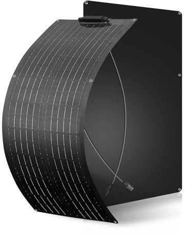 50W Solarpanel Flexibel Schwarz 19,8V Monokristallines Flexibles Solarmodul für 12V Batterien Photovoltaik Panel Solaranlage für Flachdach Ziegeldach Balkon Haus Pv Module