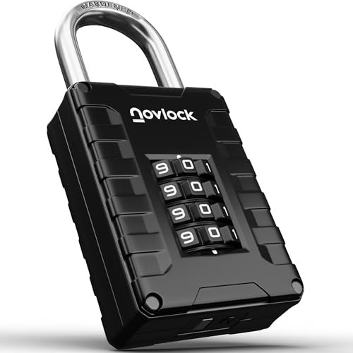 Lucchetto a combinazione per armadietto da palestra, scuola o lavoro – Sicuro e resistente – Confezione da 1, Nero