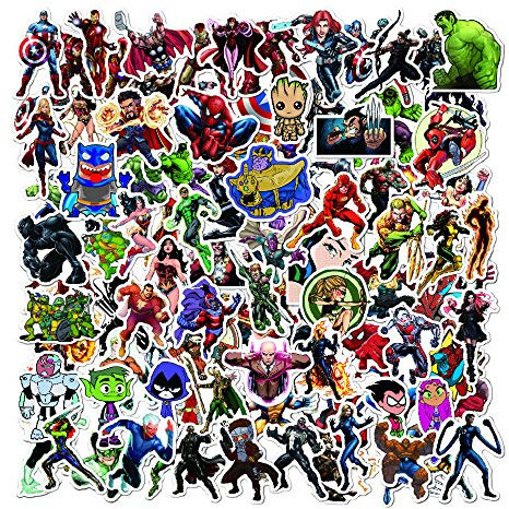 100 Stück Superhelden Vinyl Aufkleber of Avengers und Justice League