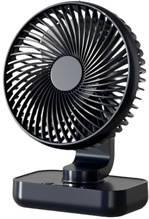 Mini ventilatore USB silenzioso, oscillante automatico, 4000 mAh, 4 velocità, ricaricabile, piccolo ventilatore per ufficio e casa